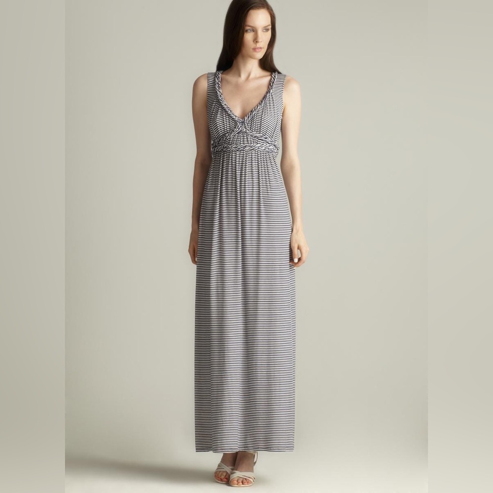 Max Studio Striped Maxi Dress Small Stretch Casual Summer NWOT